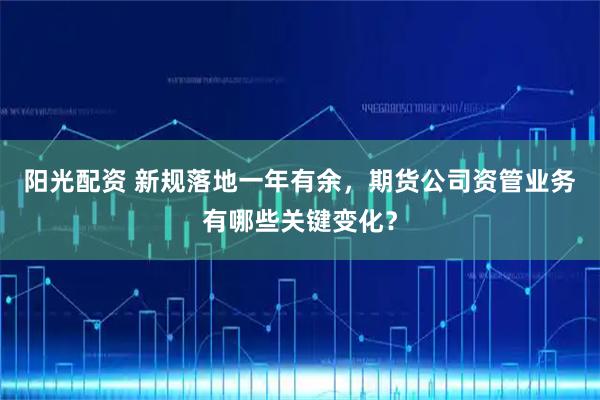 阳光配资 新规落地一年有余，期货公司资管业务有哪些关键变化？